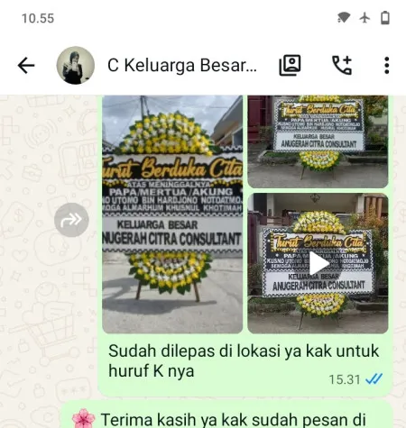 Pengiriman Papan Bunga Duka Natuna